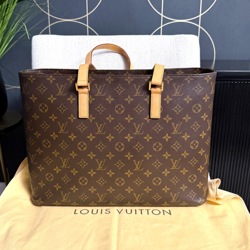 Authentic Louis Vuitton Luco tote bag M51155 brown monogram LV canvas large